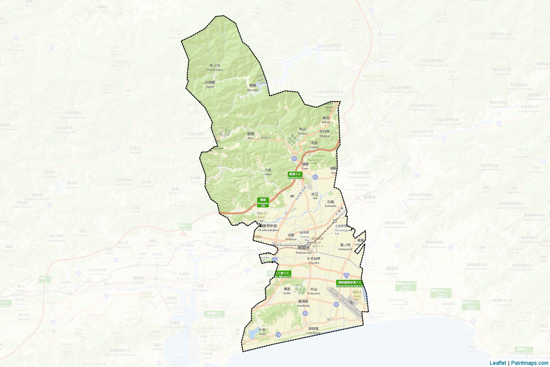 Nankoku (Kochi Prefecture) Map Cropping Samples-2