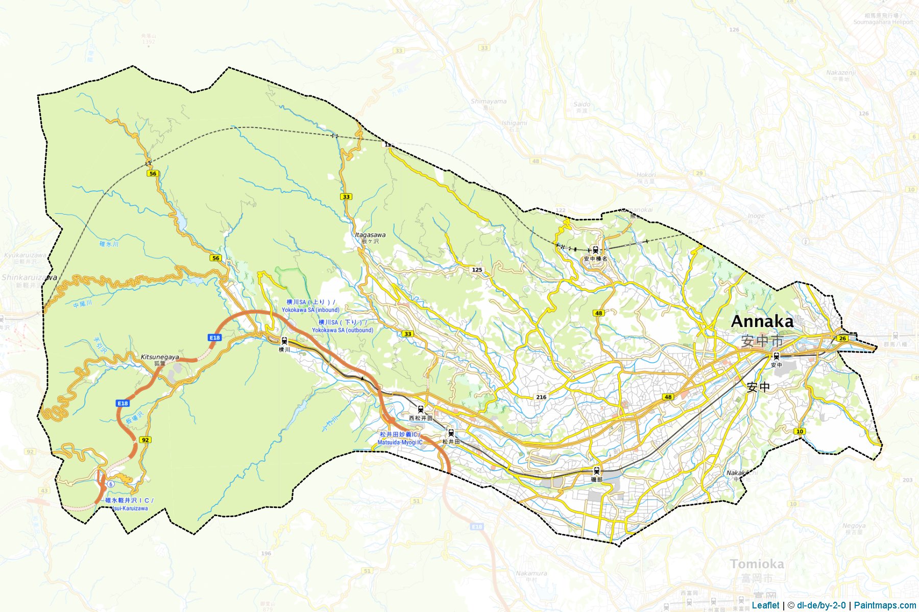 Muestras de recorte de mapas Annaka (Gunma)-1