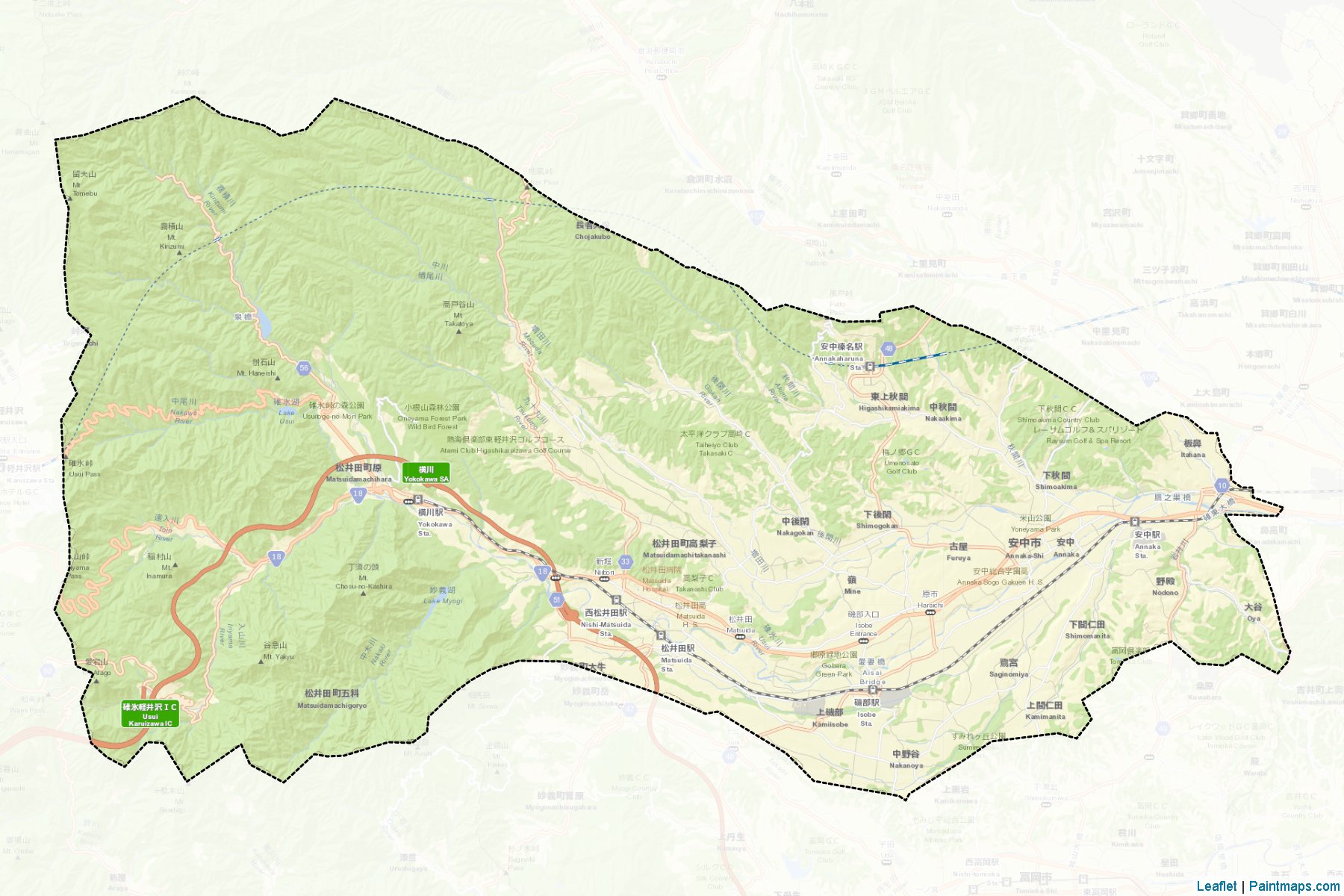 Muestras de recorte de mapas Annaka (Gunma)-2