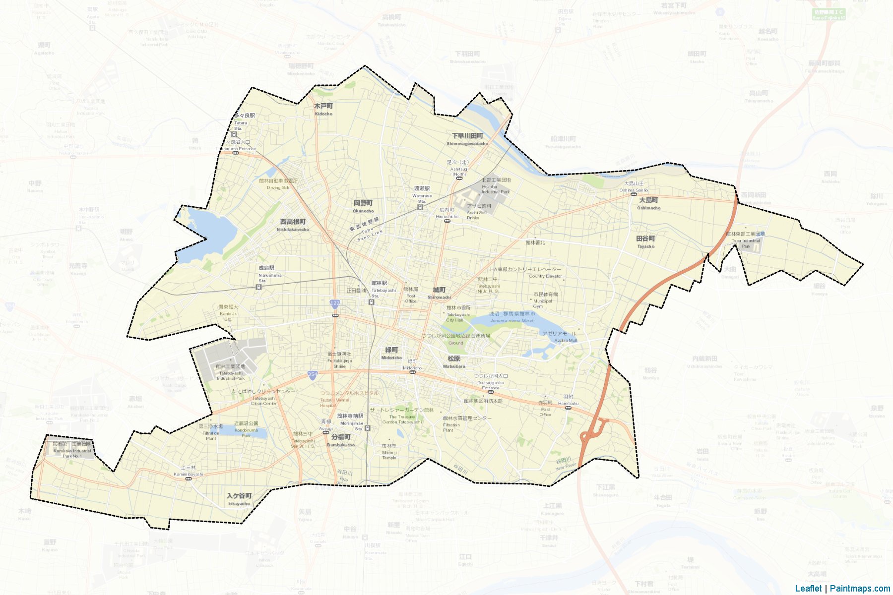 Tatebayashi (Gunma Prefecture) Map Cropping Samples-2