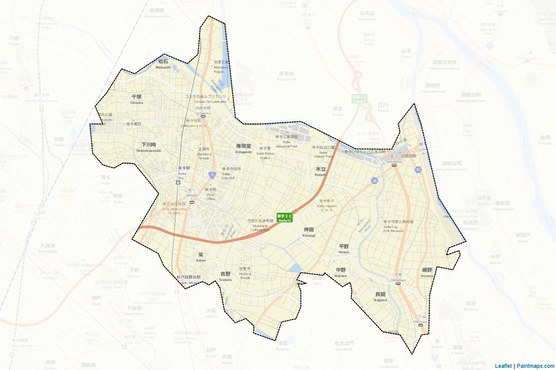 Satte (Saitama Prefecture) Map Cropping Samples-2