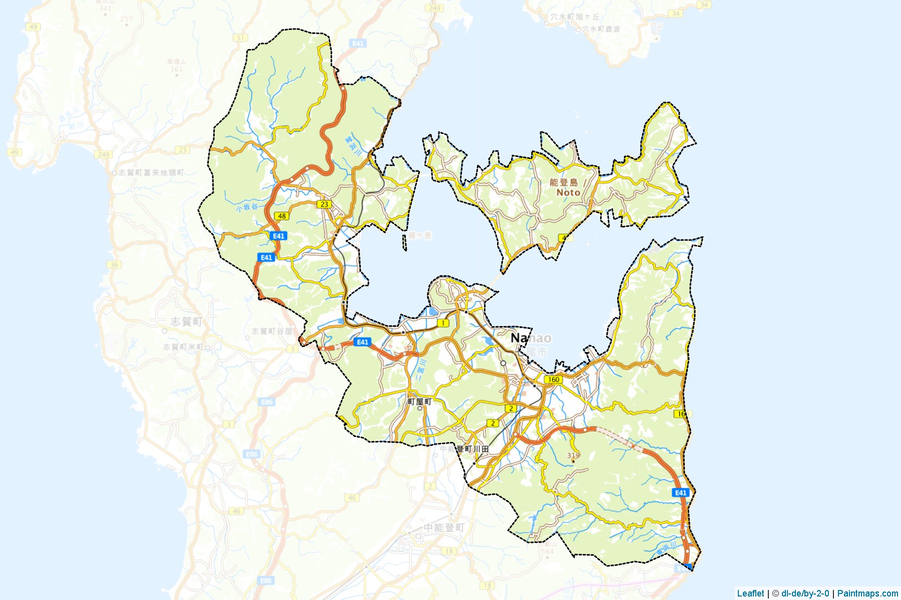 Nanao (Ishikawa Prefecture) Map Cropping Samples-1