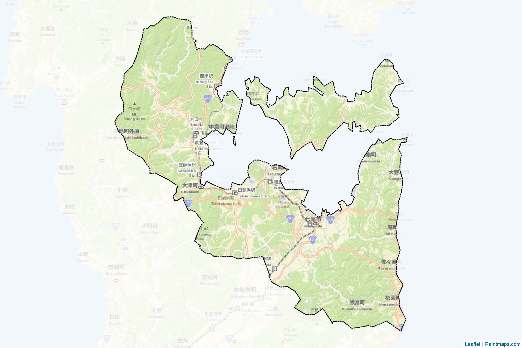 Nanao (Ishikawa Prefecture) Map Cropping Samples-2