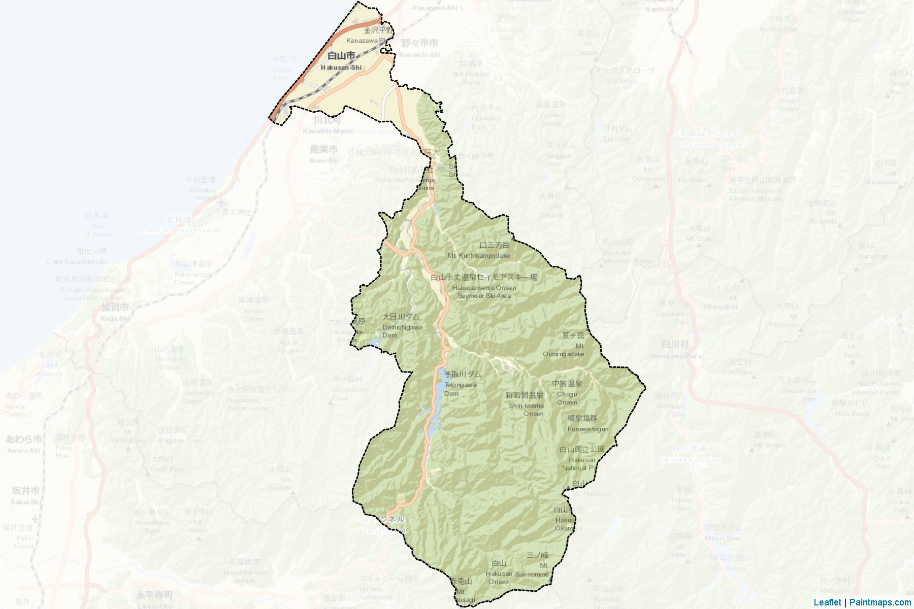 Hakusan (Ishikawa Prefecture) Map Cropping Samples-2