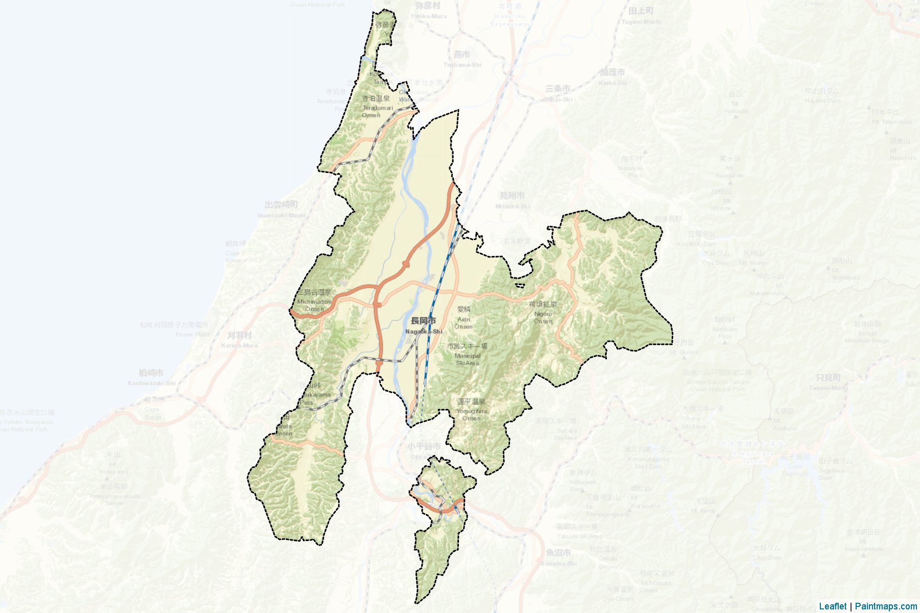 Muestras de recorte de mapas Nagaoka (Niigata)-2