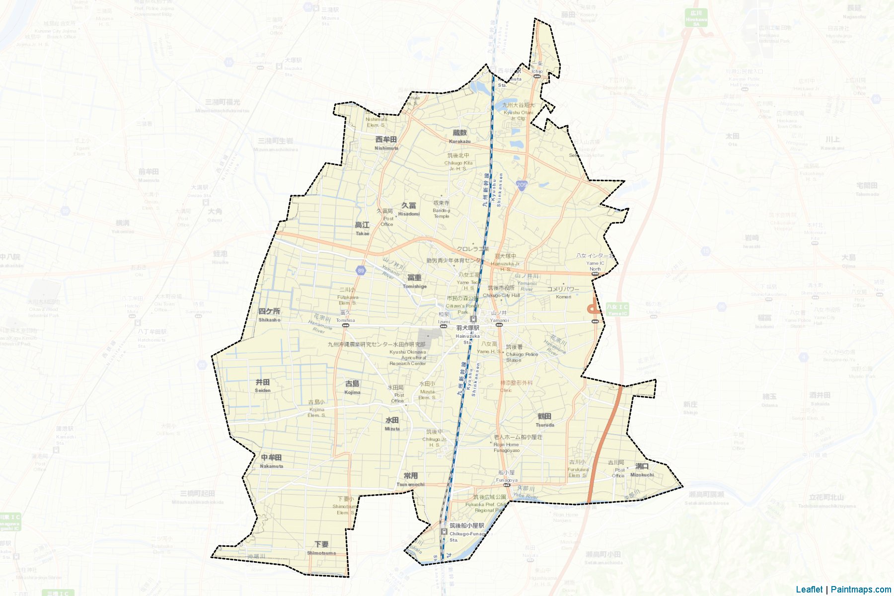 Muestras de recorte de mapas Chikugo (Fukuoka)-2