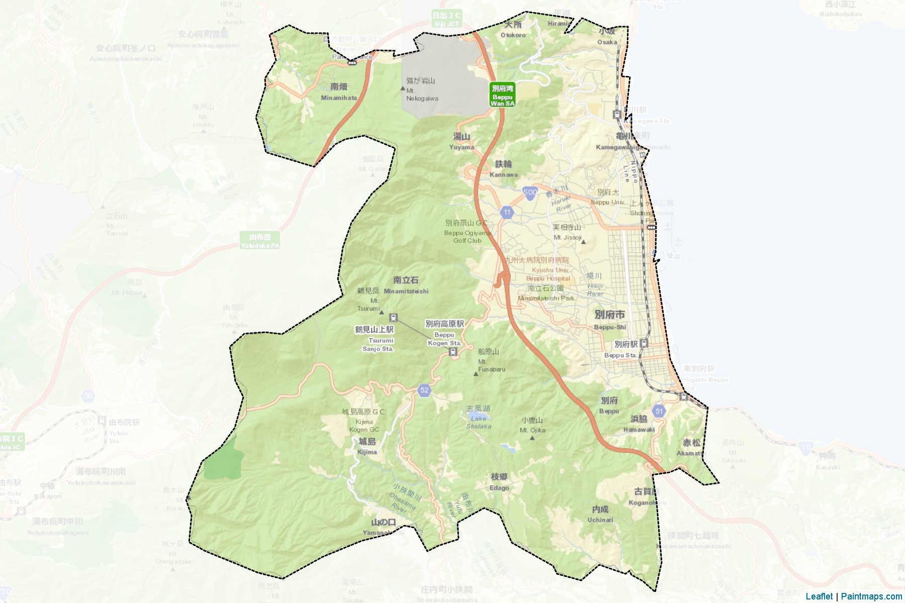 Beppu (Oita Prefecture) Map Cropping Samples-2