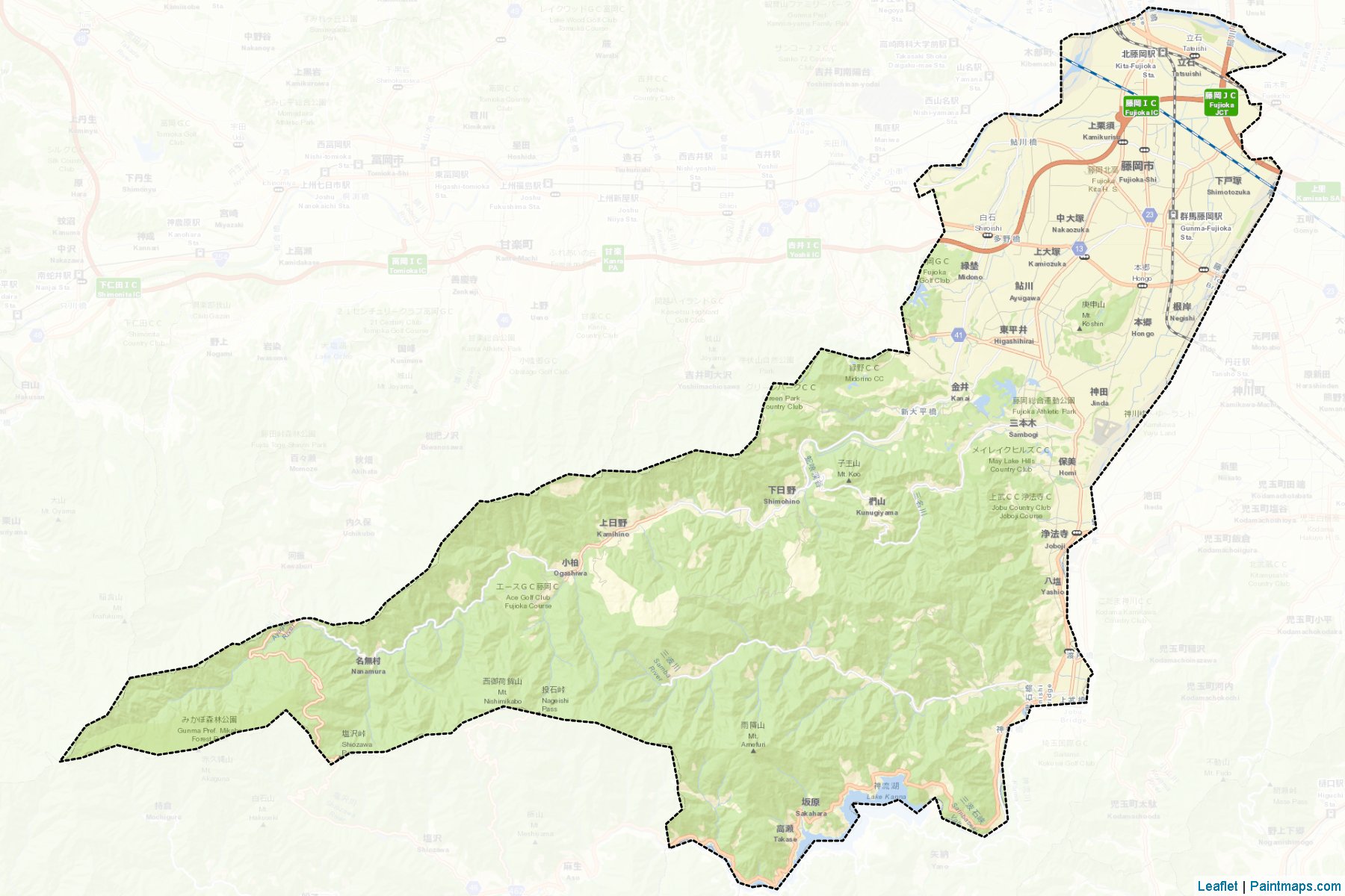 Muestras de recorte de mapas Fujioka (Gunma)-2