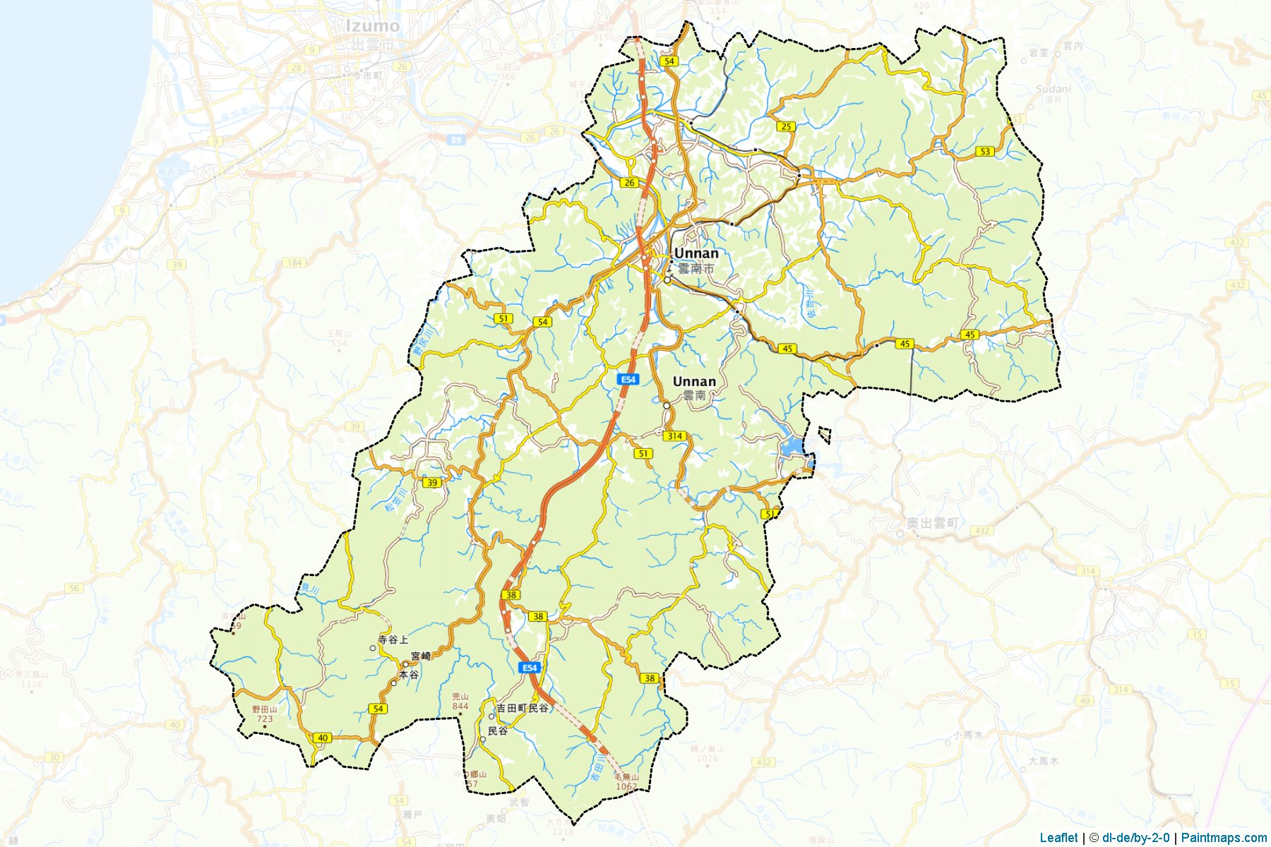 Unnan (Shimane Prefecture) Map Cropping Samples-1