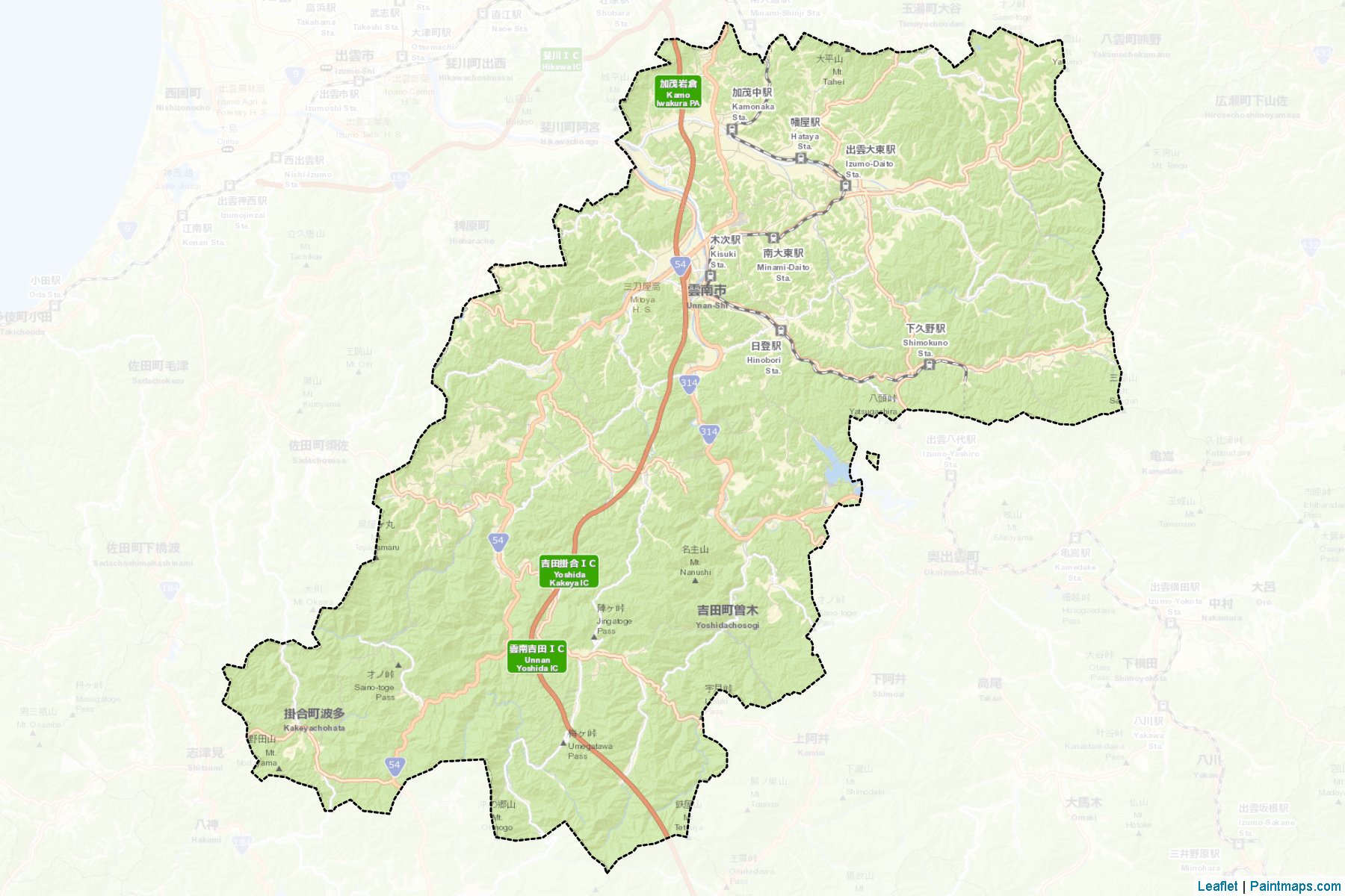 Unnan (Shimane Prefecture) Map Cropping Samples-2