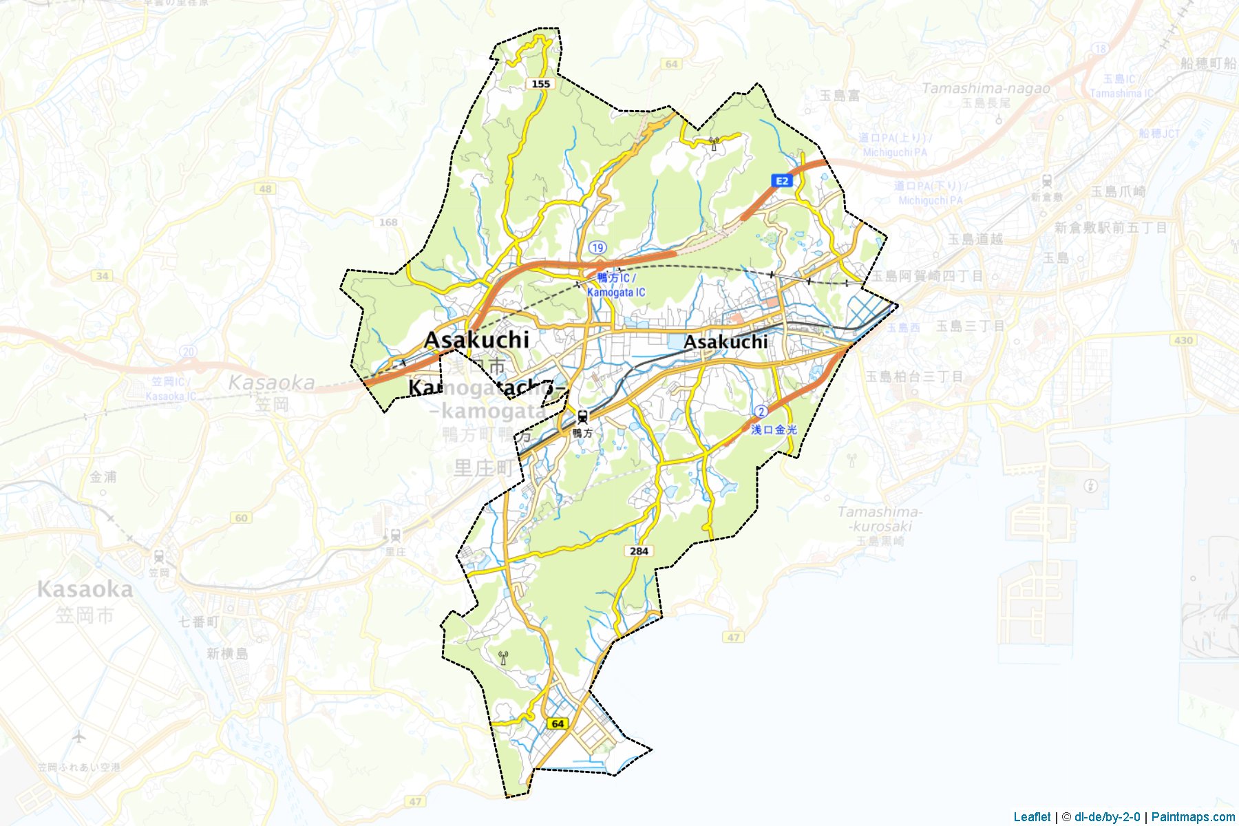 Asakuchi (Okayama Prefecture) Map Cropping Samples-1