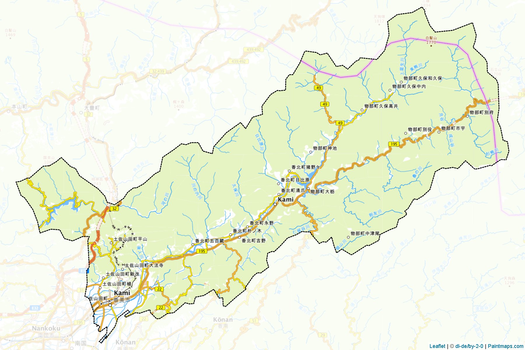 Kami (Kochi Prefecture) Map Cropping Samples-1