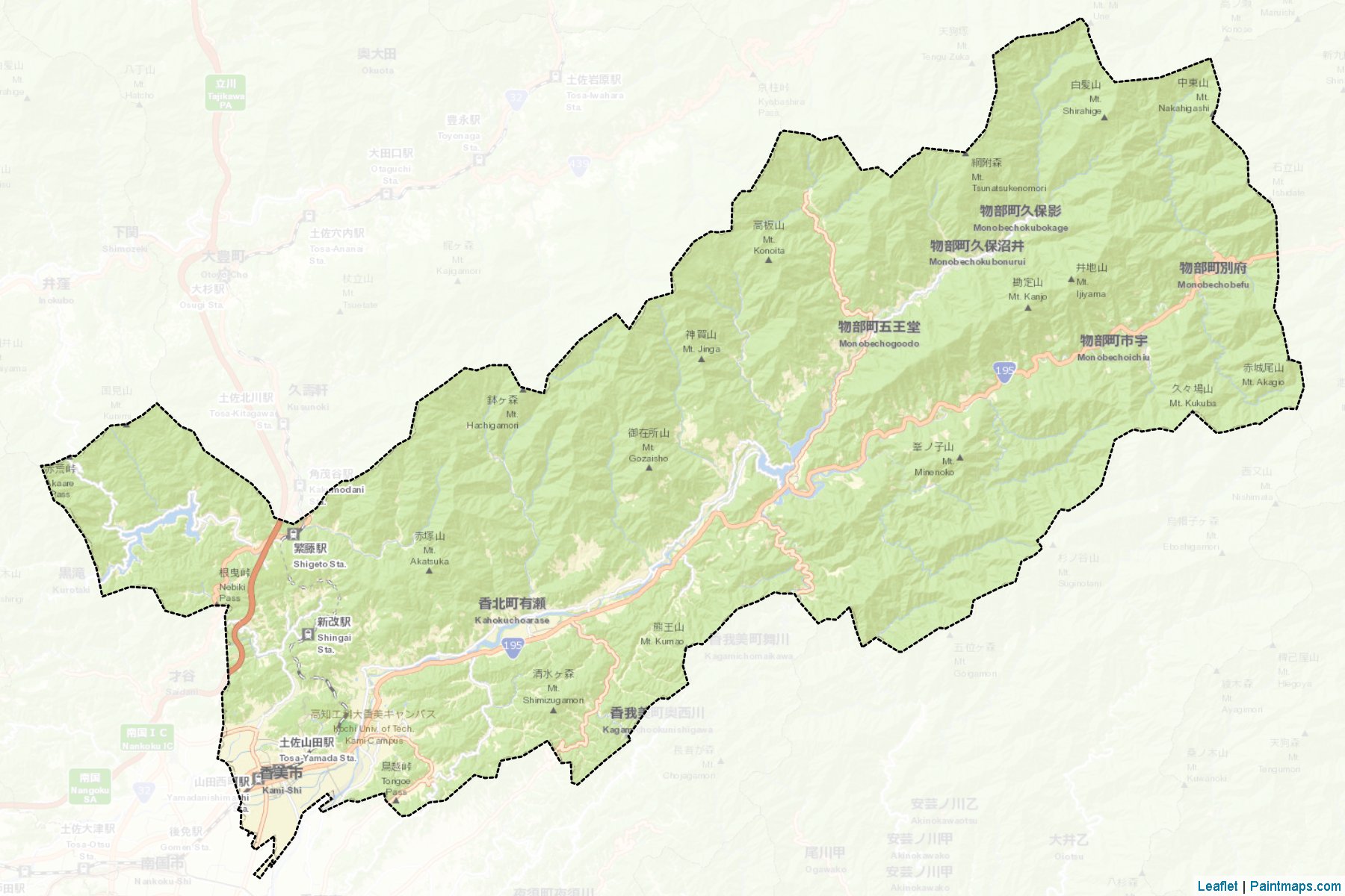 Kami (Kochi Prefecture) Map Cropping Samples-2