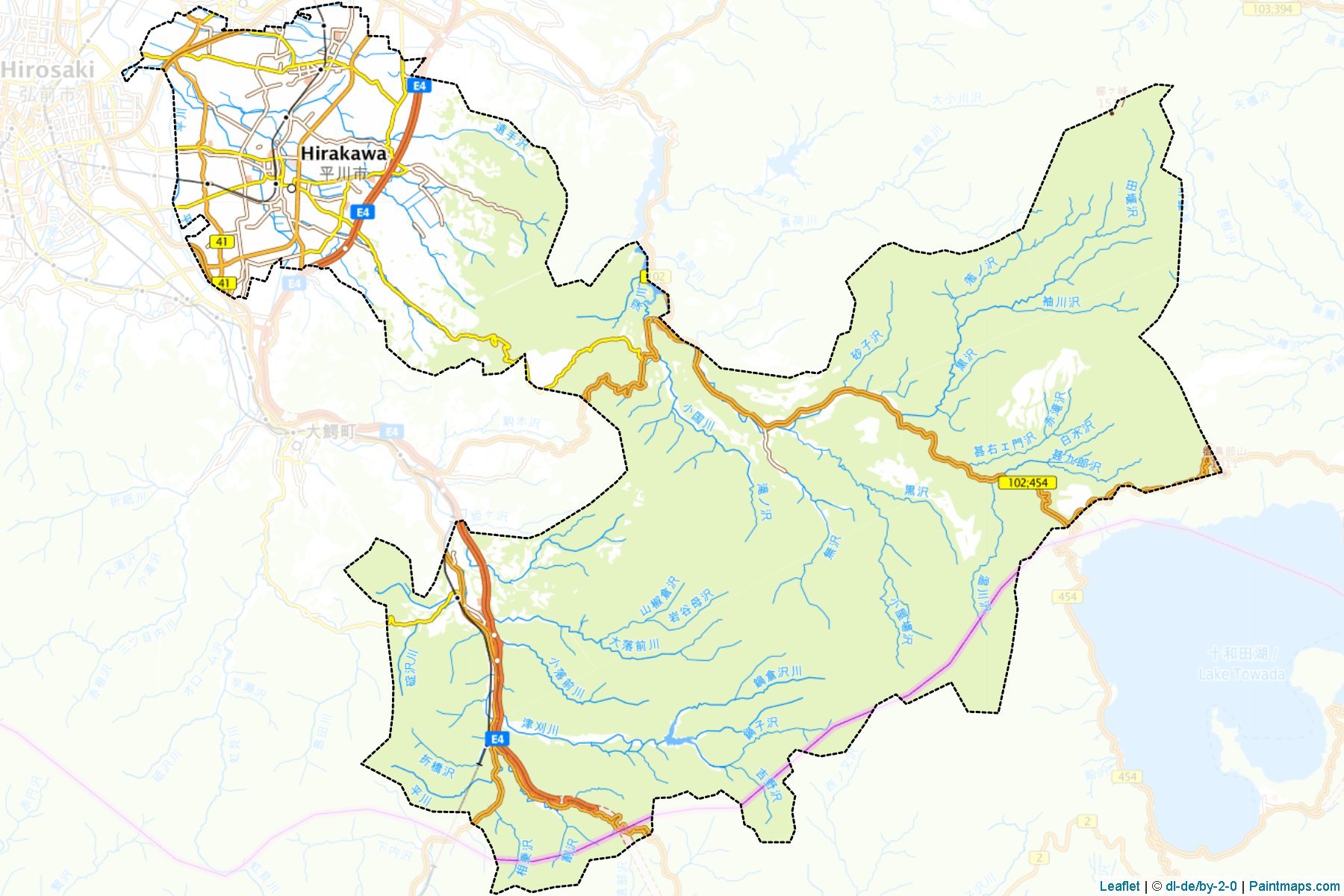 Hirakawa (Aomori Prefecture) Map Cropping Samples-1