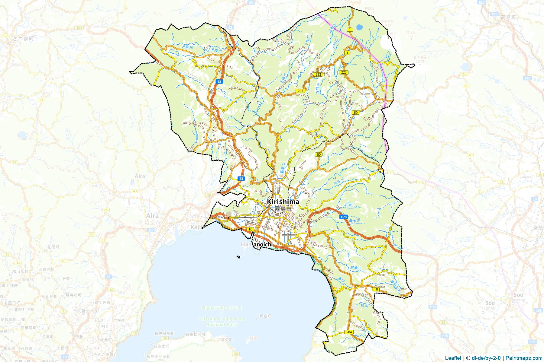 Muestras de recorte de mapas Kirishima (Kagoshima)-1