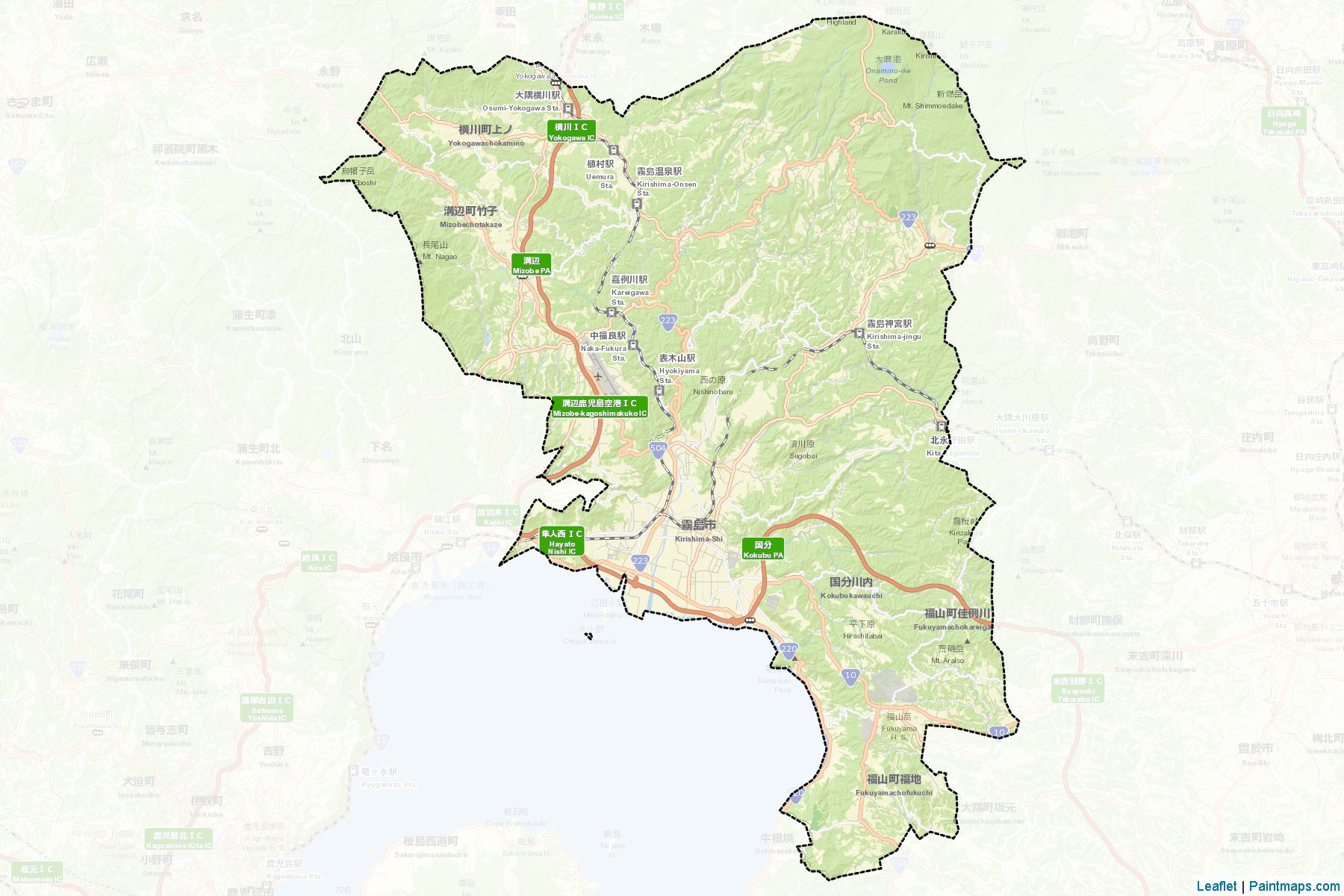 Muestras de recorte de mapas Kirishima (Kagoshima)-2