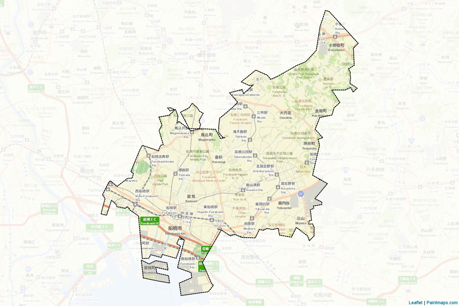 Funabashi (Chiba Prefecture) Map Cropping Samples-2