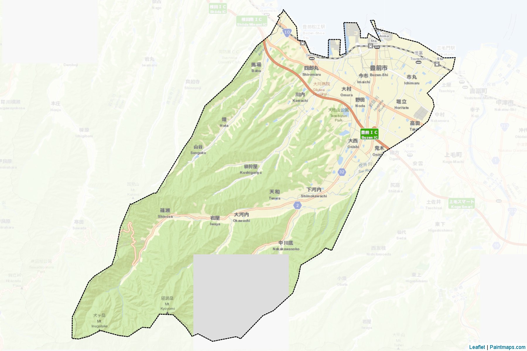 Muestras de recorte de mapas Buzen (Fukuoka)-2