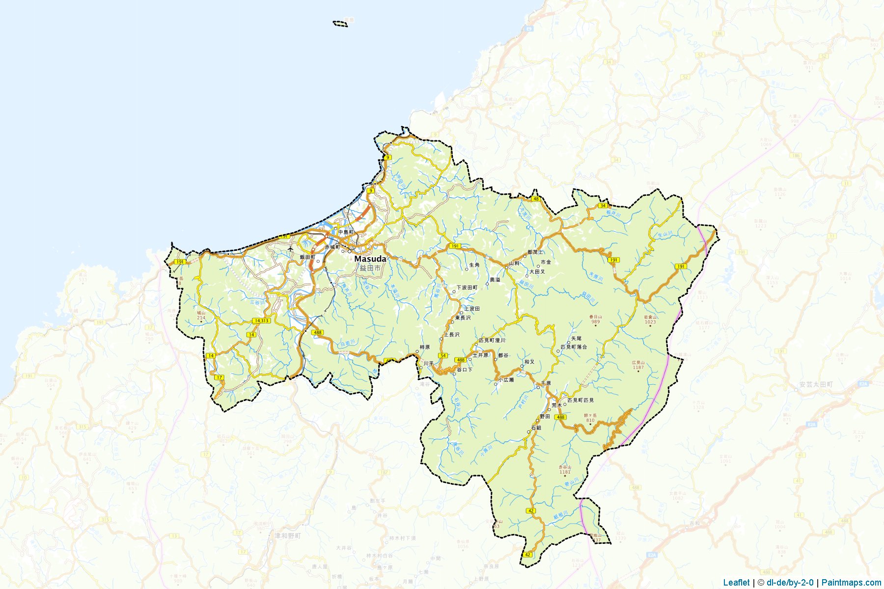 Masuda (Shimane Prefecture) Map Cropping Samples-1