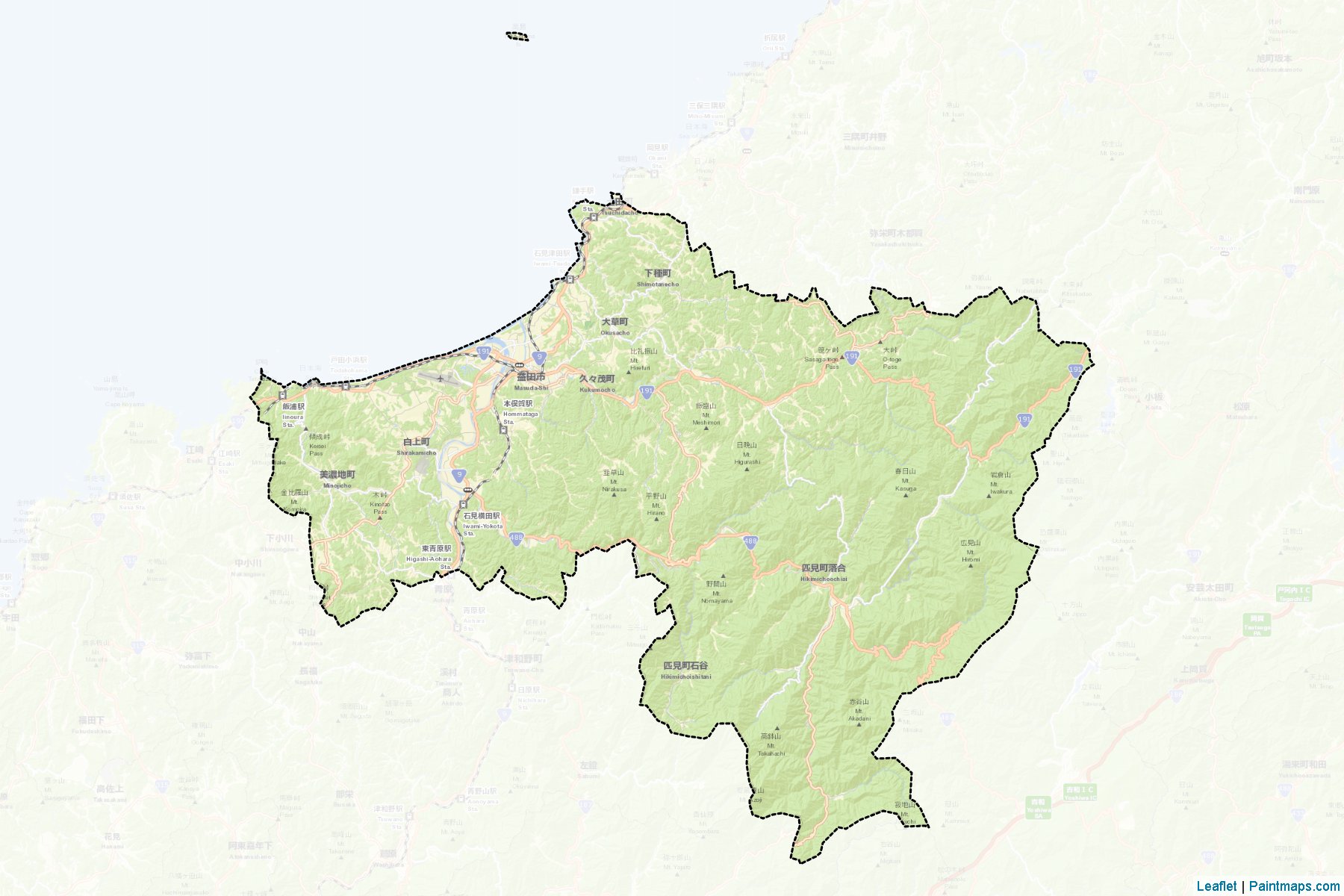 Masuda (Shimane Prefecture) Map Cropping Samples-2