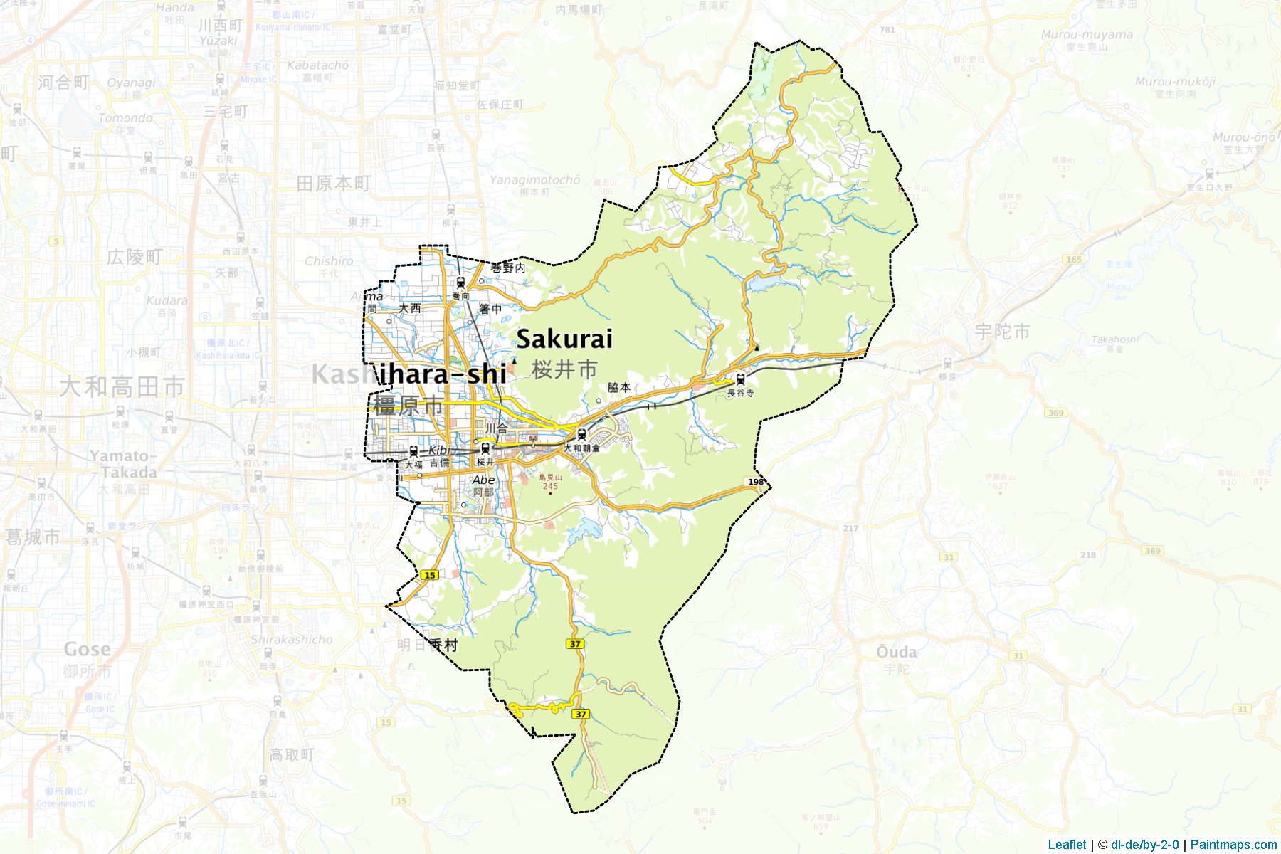 Sakurai (Nara Prefecture) Map Cropping Samples-1