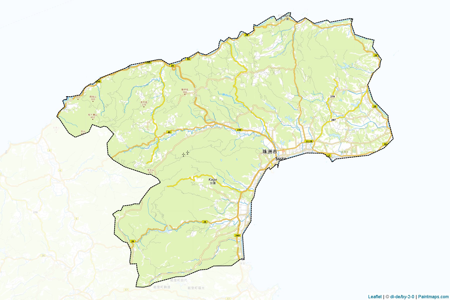 Suzu (Ishikawa Prefecture) Map Cropping Samples-1