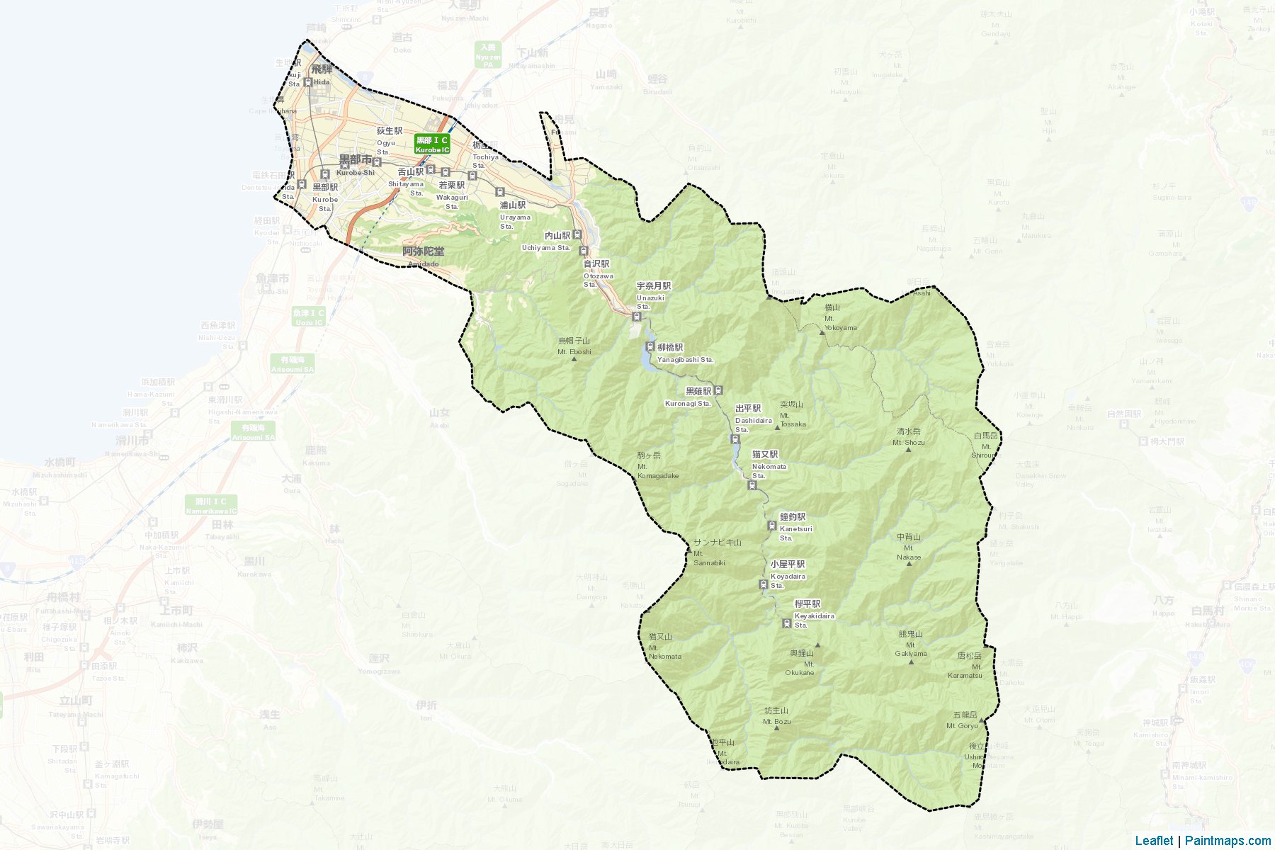 Muestras de recorte de mapas Kurobe (Toyama)-2