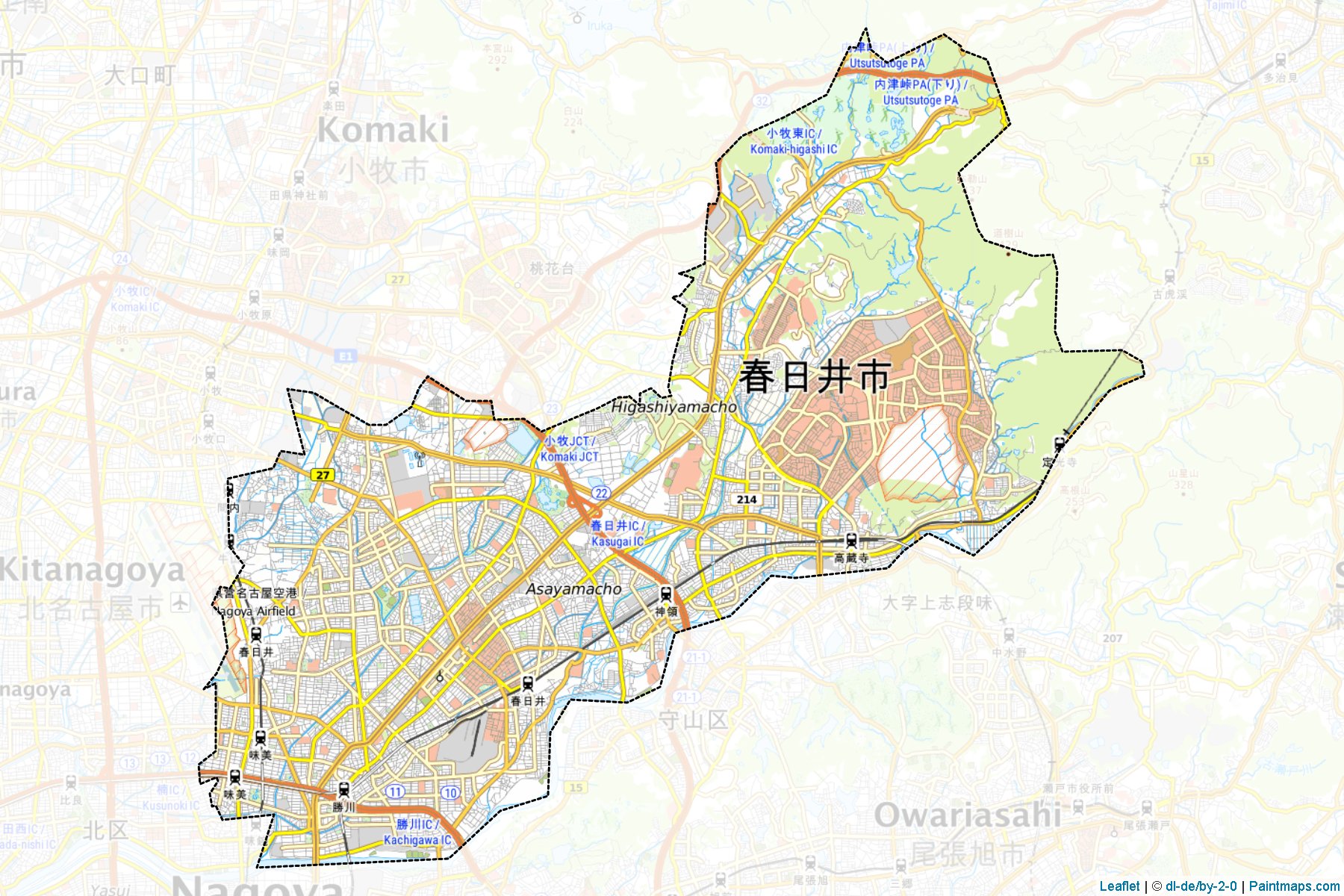 Kasugai (Aichi Prefecture) Map Cropping Samples-1