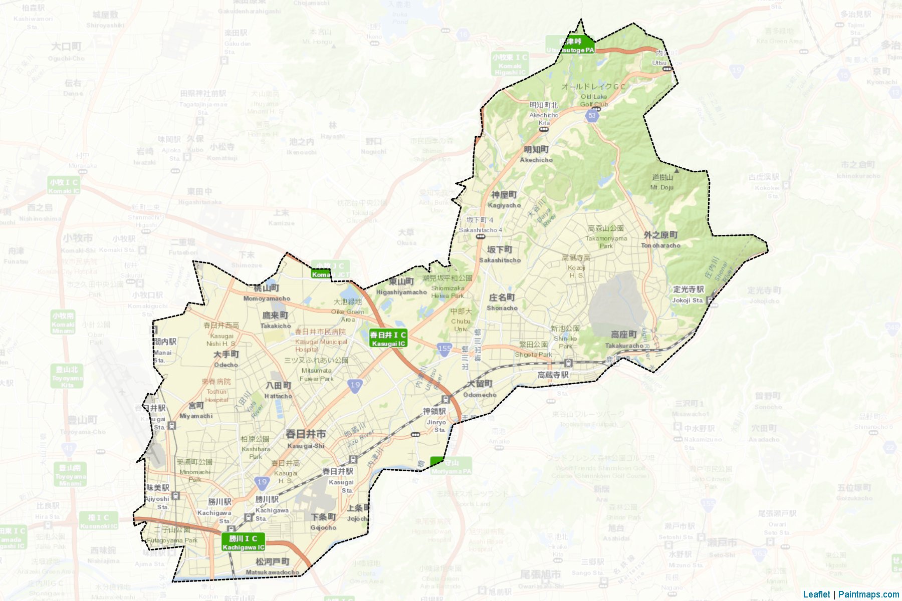 Kasugai (Aichi Prefecture) Map Cropping Samples-2