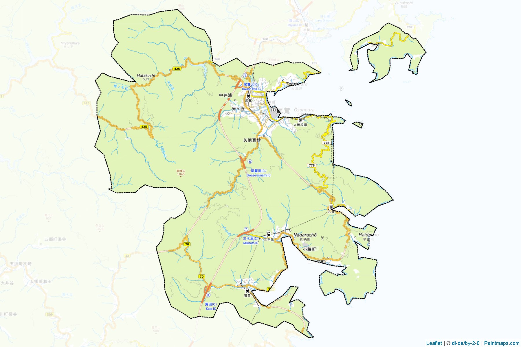 Muestras de recorte de mapas Owase (Mie)-1