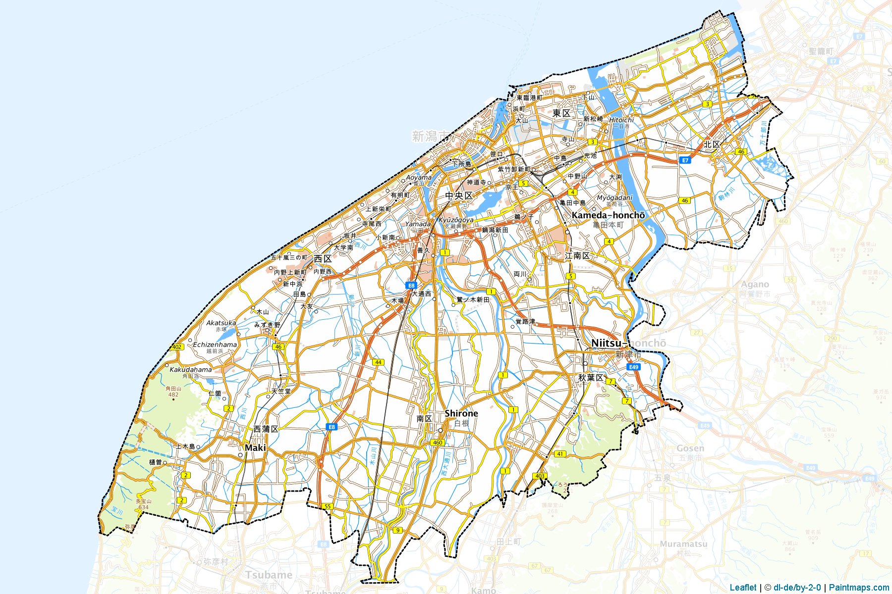 Niigata (Niigata Prefecture) Map Cropping Samples-1