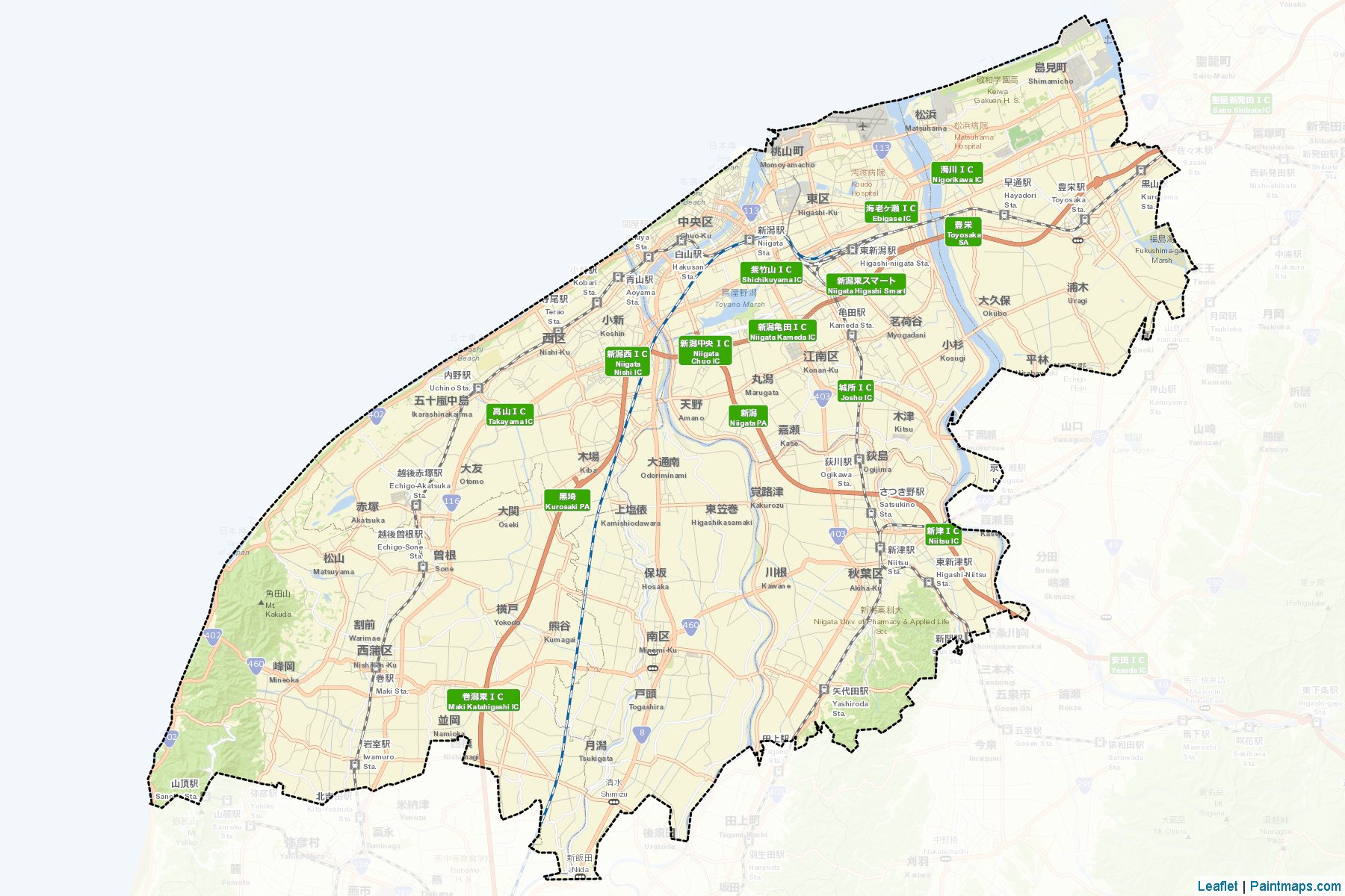 Niigata (Niigata Prefecture) Map Cropping Samples-2