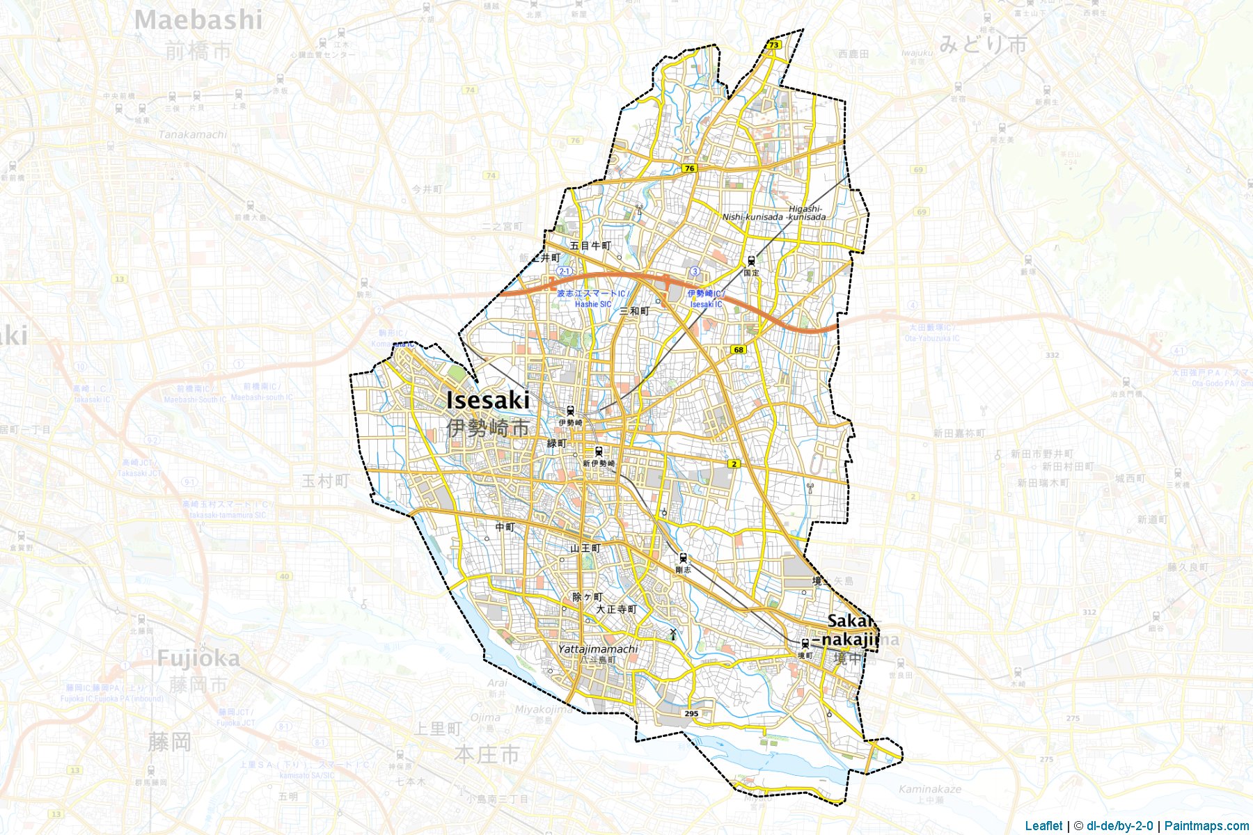 Isesaki (Gunma Prefecture) Map Cropping Samples-1