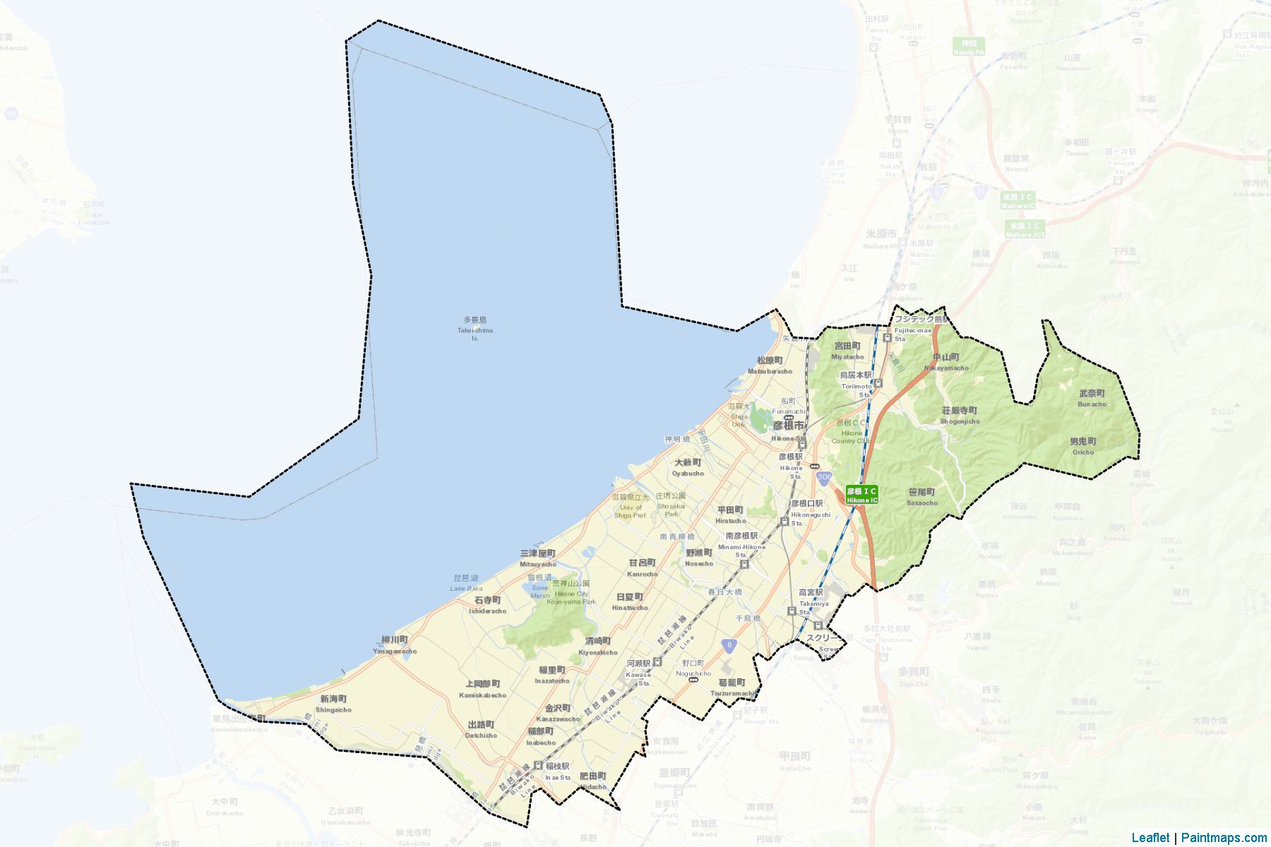 Muestras de recorte de mapas Hikone (Shiga)-2