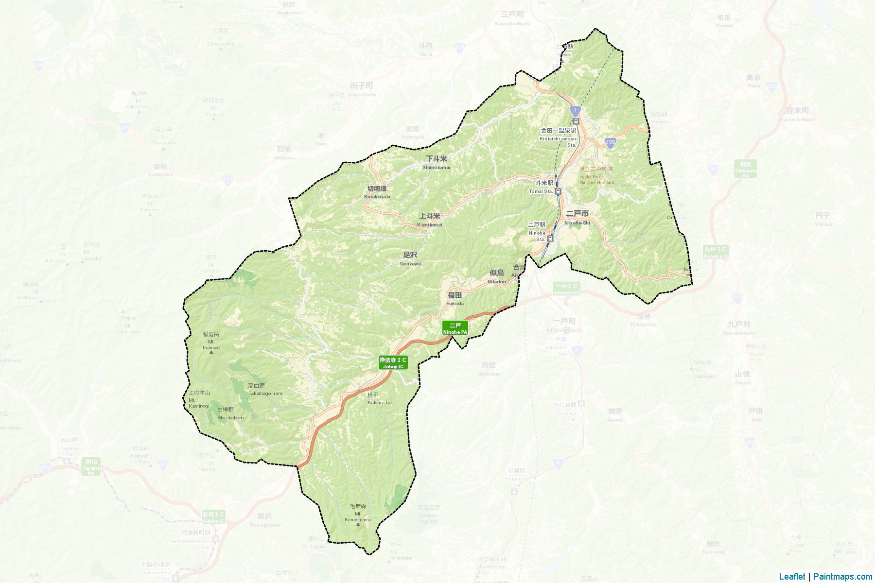 Muestras de recorte de mapas Ninohe (Iwate)-2