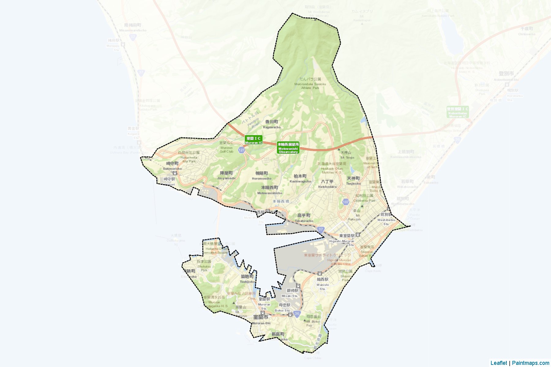 Muroran (Hokkaido Prefecture) Map Cropping Samples-2