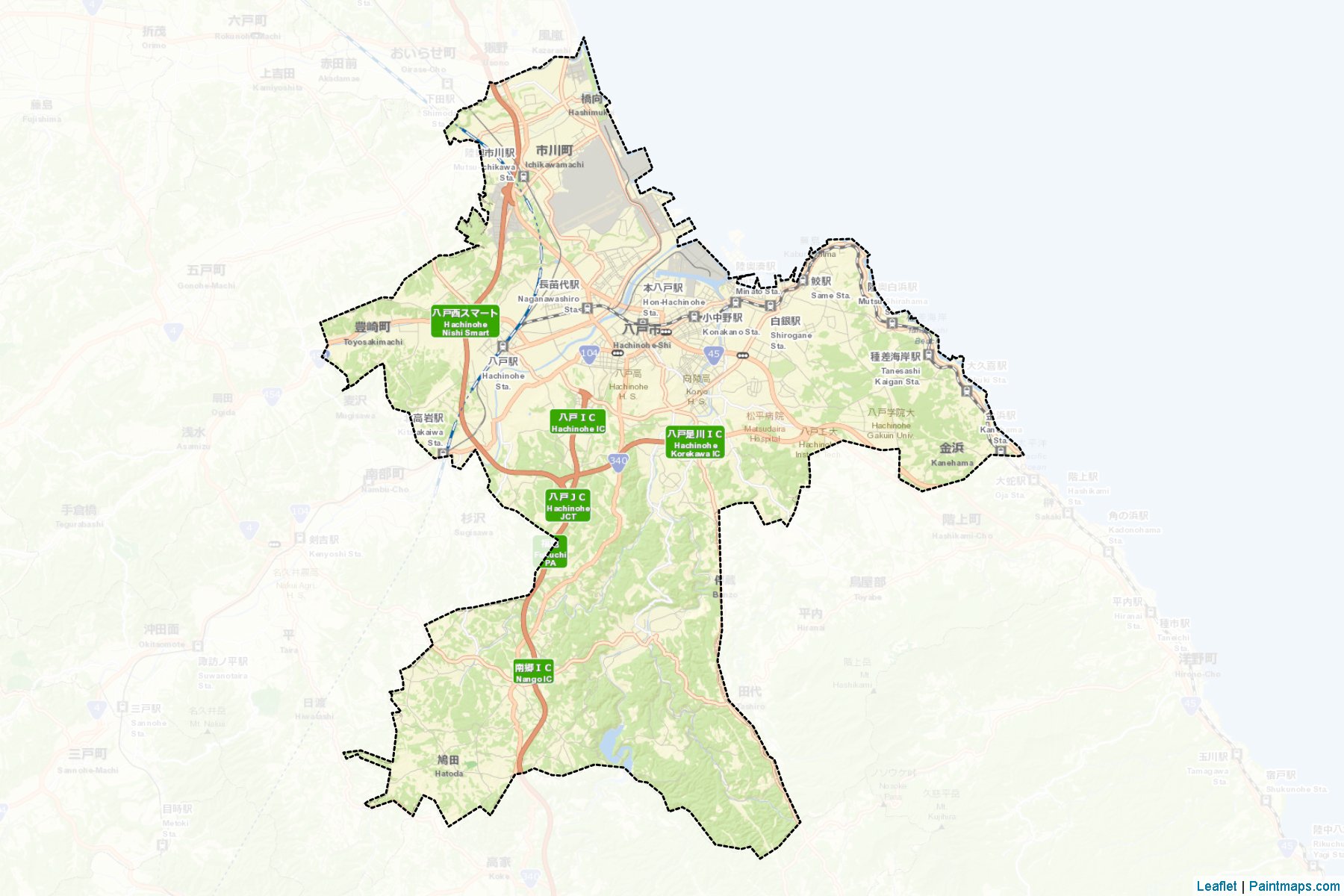 Muestras de recorte de mapas Hachinohe (Aomori)-2