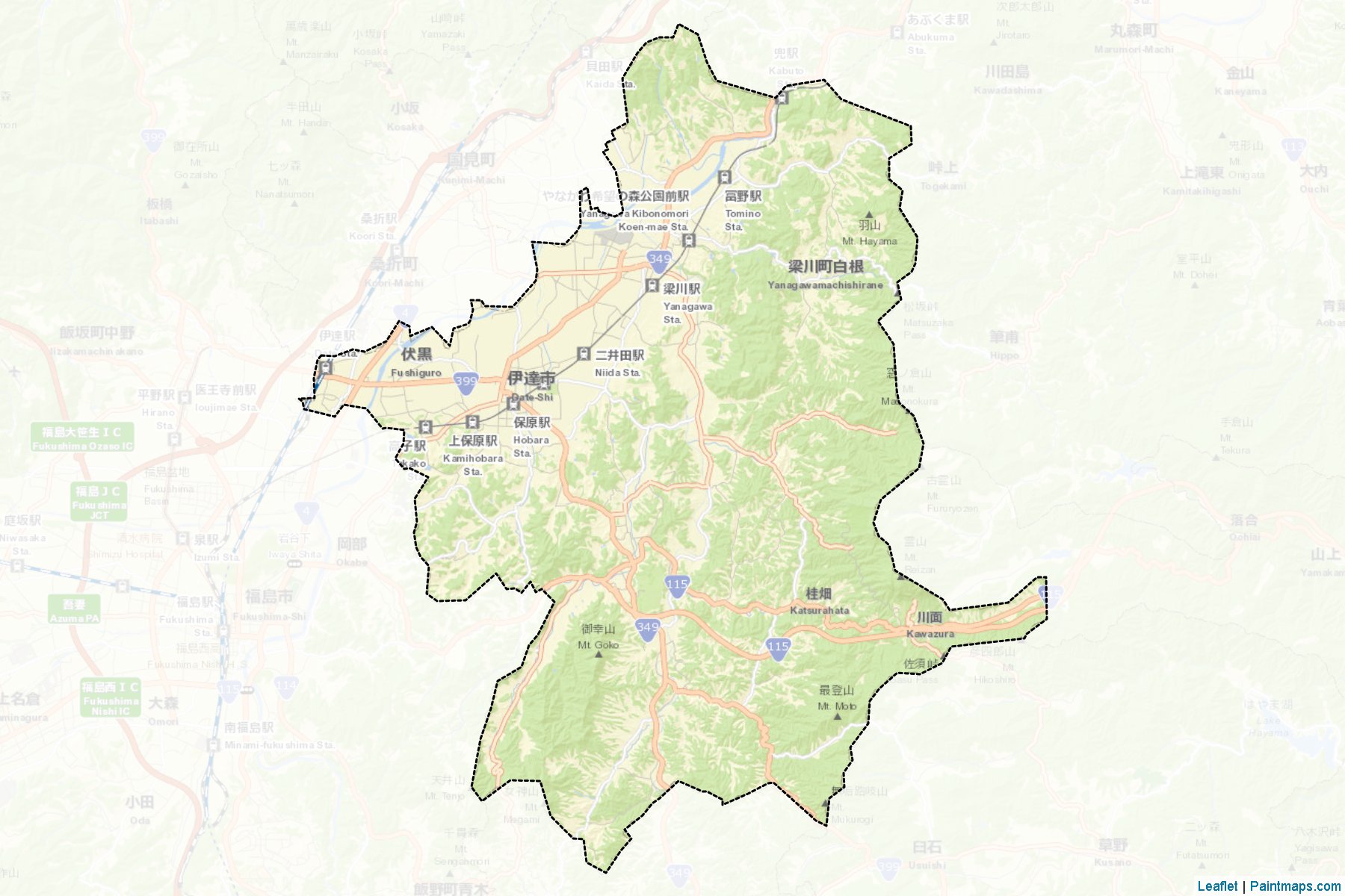 Date (Fukushima Prefecture) Map Cropping Samples-2