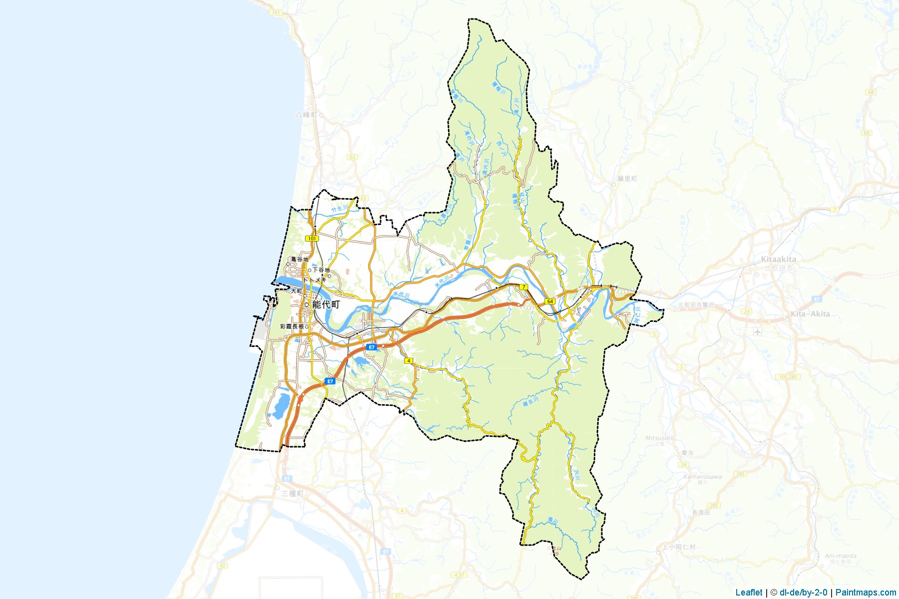 Noshiro (Akita Prefecture) Map Cropping Samples-1