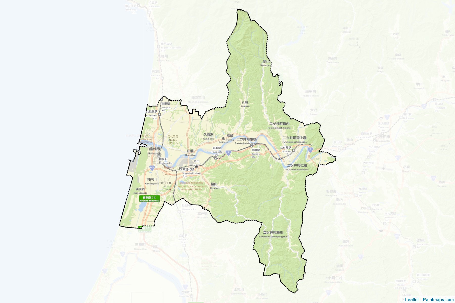 Noshiro (Akita Prefecture) Map Cropping Samples-2