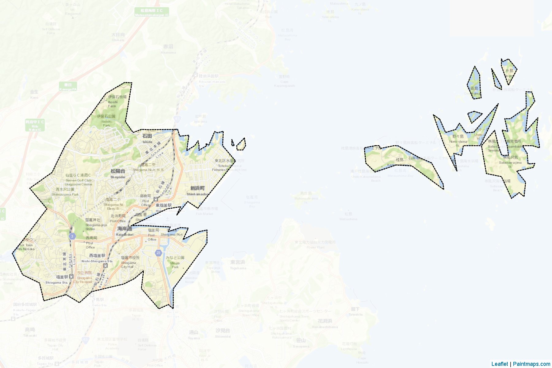 Muestras de recorte de mapas Shiogama (Miyagi)-2