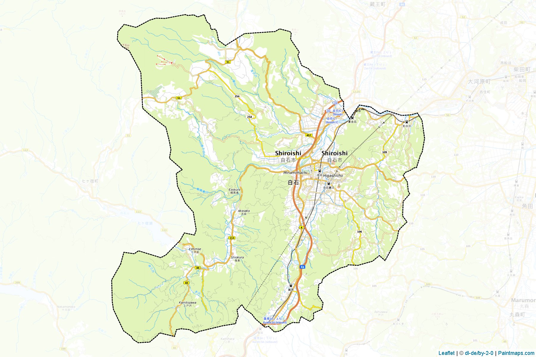 Muestras de recorte de mapas Shiroishi (Miyagi)-1