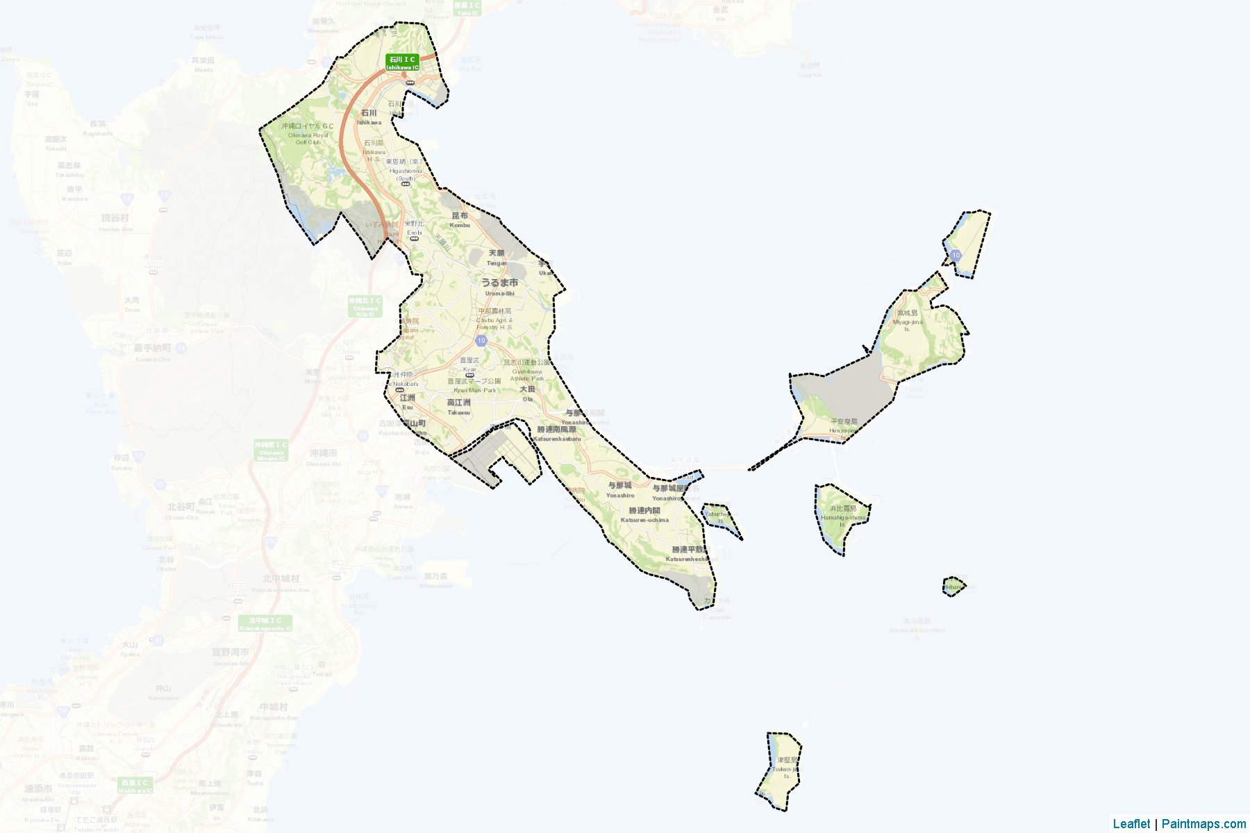 Muestras de recorte de mapas Uruma (Okinawa)-2