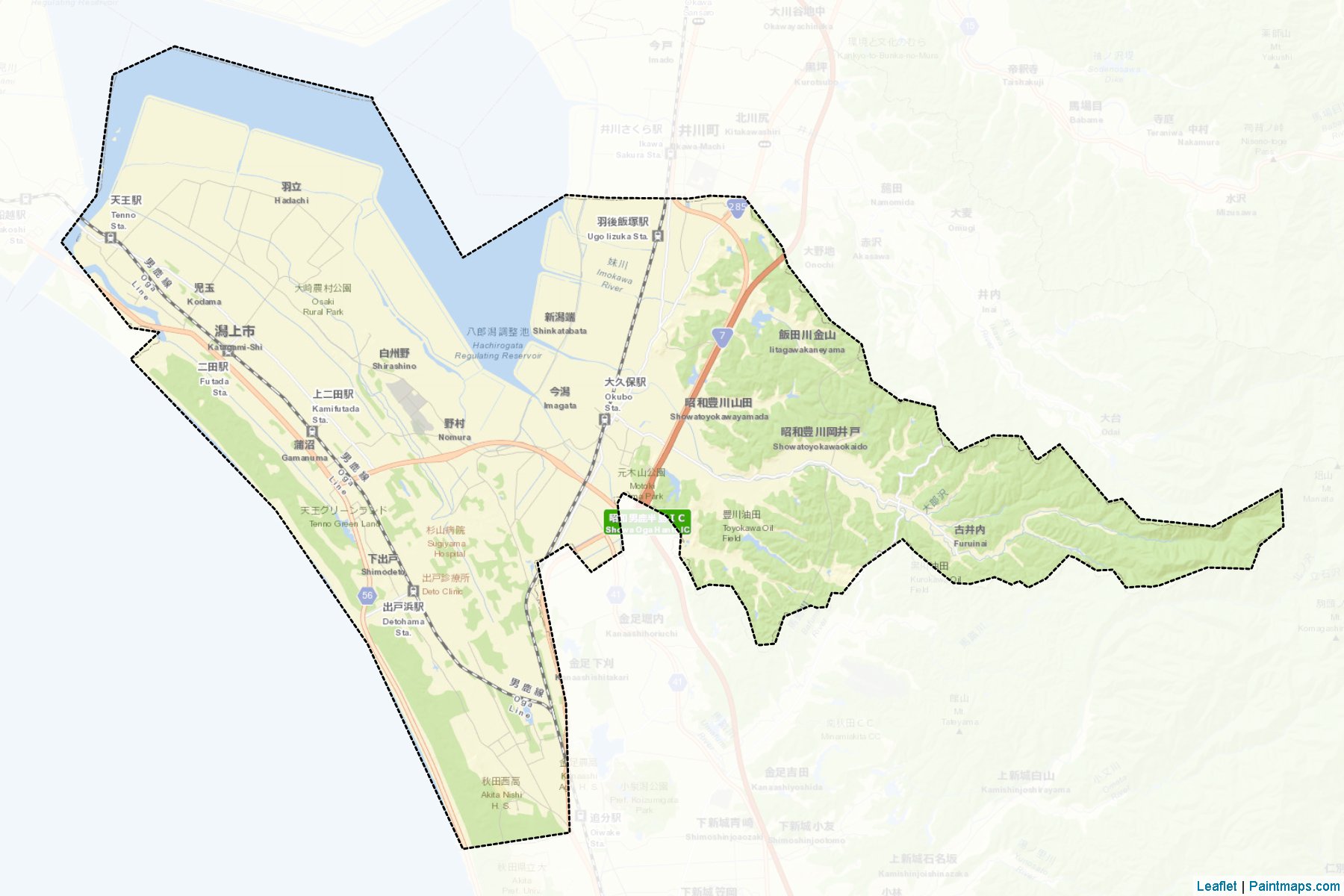 Muestras de recorte de mapas Katagami (Akita)-2