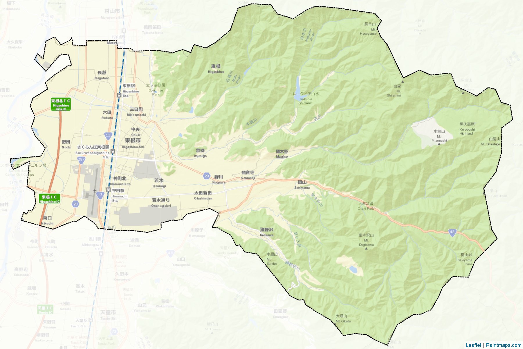 Muestras de recorte de mapas Higashine (Yamagata)-2