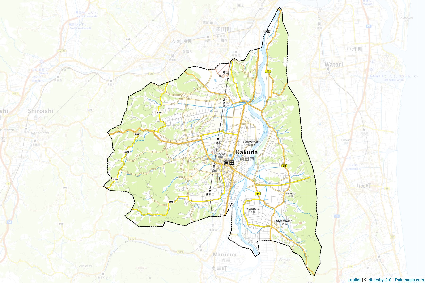 Kakuda (Miyagi Prefecture) Map Cropping Samples-1