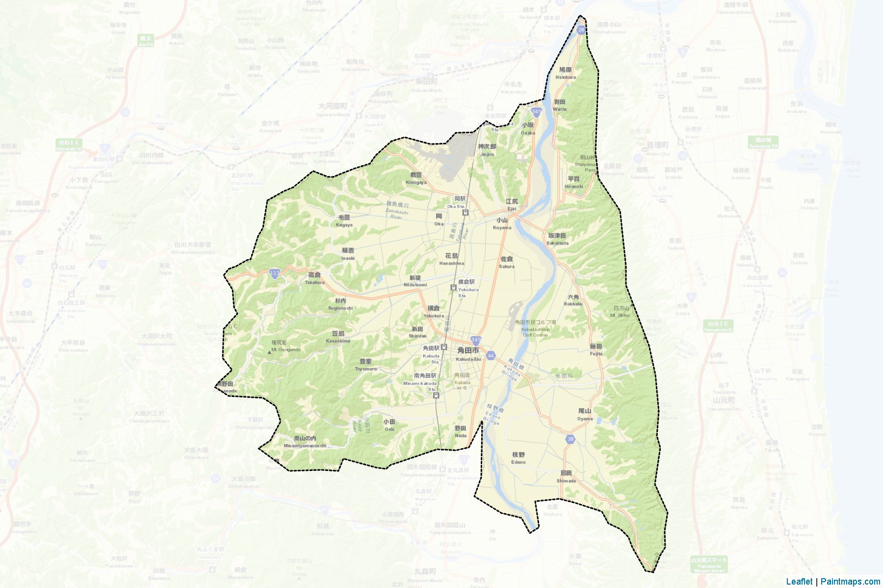 Kakuda (Miyagi Prefecture) Map Cropping Samples-2