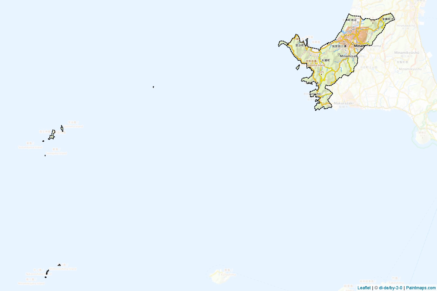 Minamisatsuma (Kagoshima Prefecture) Map Cropping Samples-1