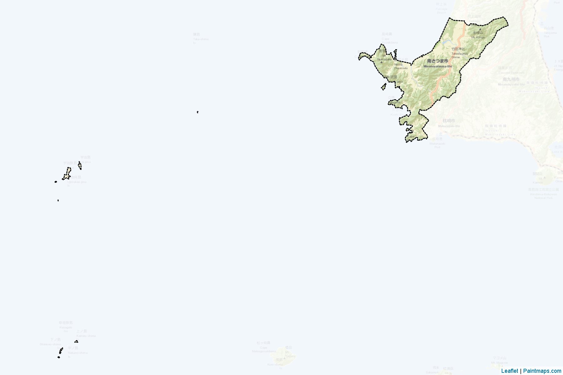 Minamisatsuma (Kagoshima Prefecture) Map Cropping Samples-2