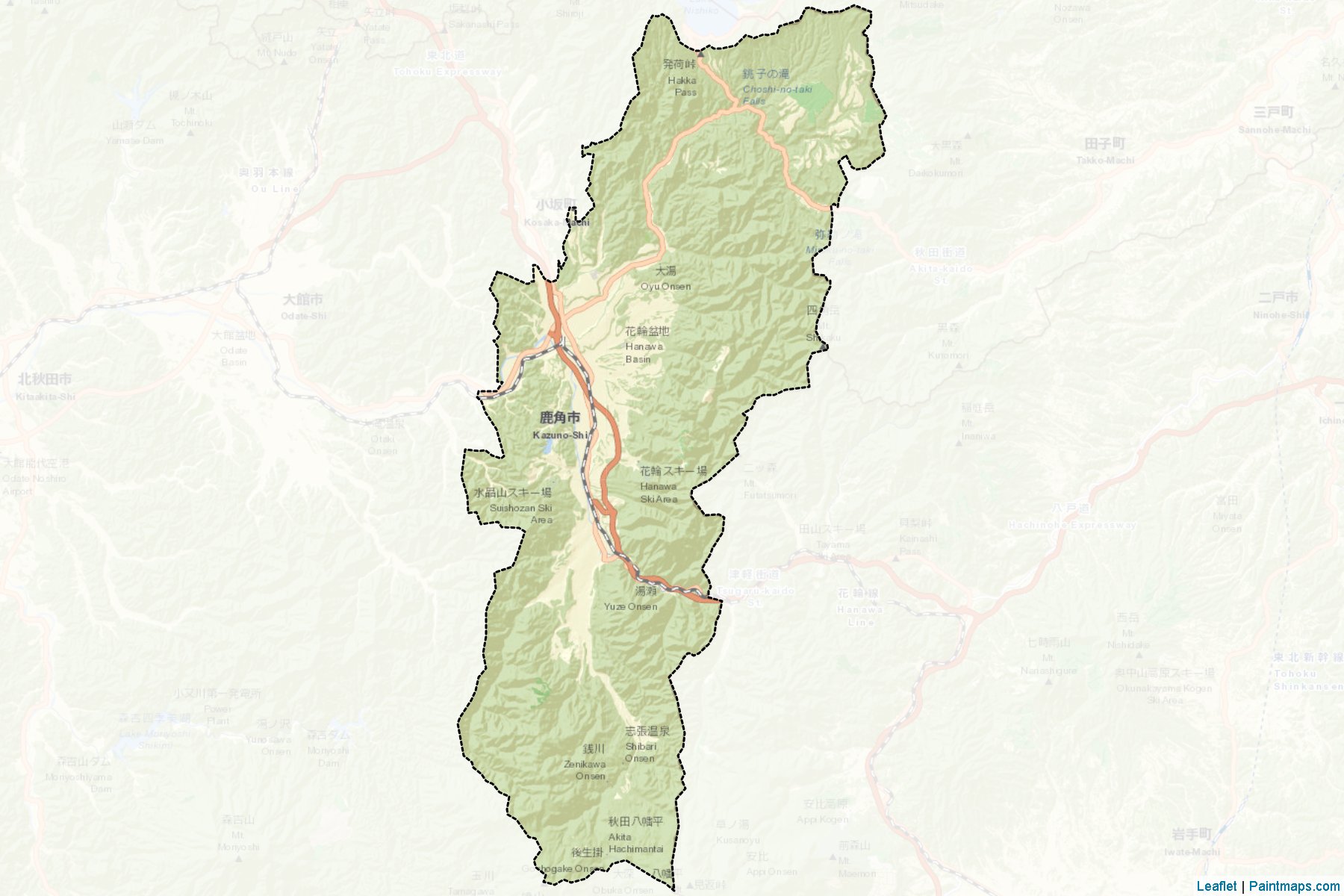 Kazuno (Akita Prefecture) Map Cropping Samples-2